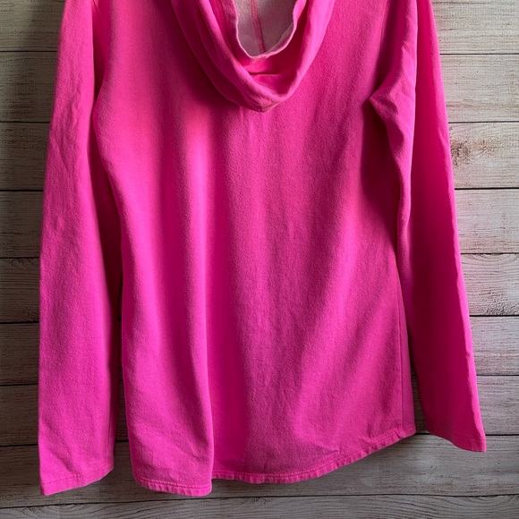 💕Justice sweatshirt Girls Size 18 Neon Pink Sparkle Famous Hooded Long sleeve - Picture 6 of 8